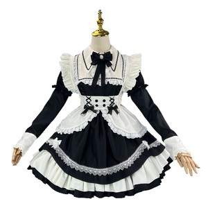 Maid Cosplay Costume Black White Lace Lolita Style Dress Women Performance Outfit Cross Border Ecommerce Product - Product Image 4