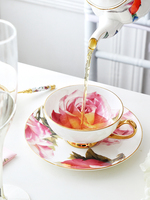 Nouveau Produit en Gros : Tasses à Café en Porcelaine Fine et Service à Thé en Porcelaine Dorée avec Soucoupes