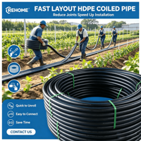 REHOME Usine Pe Tuyau 16mm 20mm HDPE Flexible En Caoutchouc Tuyau D'eau D'irrigation Tuyau D'irrigation Cylindrique