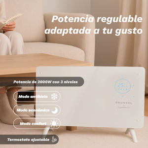 Calentador Eléctrico Grunkel Crystaltek 2000 de 2000W con Termostato Inteligente WiFi y Panel de Calefacción Programable - Product Image 5