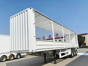 Wholesale 3 Axle Cargo Transport Box Type Side Curtain Type Semi-Trailer
