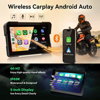 Bestsonic Pantalla Portátil para Motocicleta de 5 Pulgadas, Reproductor Multimedia para Auto, Pantalla Táctil para Moto, Bluetooth, GPS, Navegación, CarPlay Universal