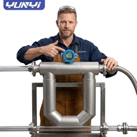 Yunyi Coriolis Flowmeter for Liquid Gas Slurry Density Temperature Measurement Simultaneously Wide Range -200 to 350 Deg C IP67