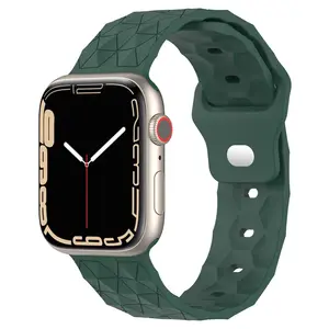 New Football Texture Sport Silicone Band For Apple Watch Series 8 45mm 49mm Unique Replacement Strap