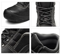 Chaussures de travail en cuir véritable imperméables pour hommes avec embout en acier S3 indestructible, bottes de sécurité