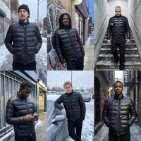 Blouson matelassé brillant en nylon pour homme, col montant, coupe ajustée, style streetwear, marque privée, faible MOQ, usine OEM ODM