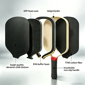 Raqueta de pickleball de fibra de carbono Toray T700 de calidad premium con núcleo de panal de abeja de 16 mm para potencia y control de spinning extremo. - Product Image 5