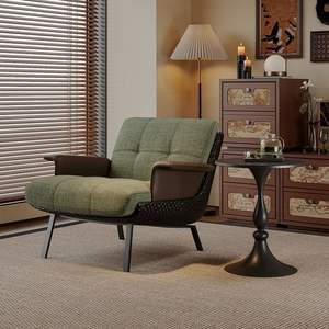 Sofá Individual Minimalista Italiano de Diseño, Tapizado con Relleno de Espuma, Patrón Artístico, Forma Cuadrada, para Sala de Estar - Product Image 4