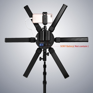 FOSOTO FT-06 MINI 6 Tubes LED Star Light 288 LED 60W Anneau Lumineux avec Trépied pour Maquillage, <span class=keywords><strong>YouTube</strong></span>, Vidéo Caméra/Téléphone - Product Image 2