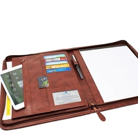 Professionnel exécutif PU cuir A4 CV portefeuille Padfolio organisateur 60 feuilles couverture rigide avec couverture en PVC reliure à feuilles mobiles