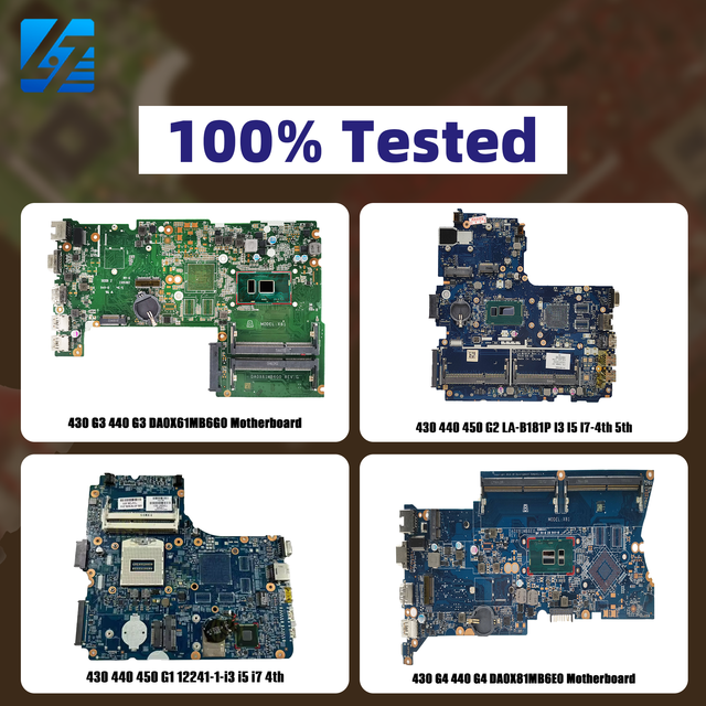 Discount Promotion Laptop Motherboard for HP ProBook 430 440 450-G1 G2 G3 G4 with I3 I5 I7 4th-7th Cpu Gen 100% Tested OK