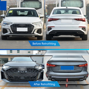 2021-2024 ऑडी ए 3 के लिए फॉग लाइट कार के साथ फ्रंट और रियर बम्पर बॉडी किट 2025 - Product Image 2