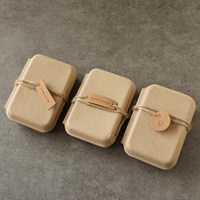Boîte d'emballage de savon en pulpe de papier moulée, biodégradable, minimaliste, non imprimée, en fibres recyclées, compostable et écologique