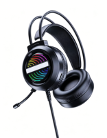 Casque de jeu filaire d'entrée de gamme, casque circum-auriculaire RGB, haut-parleur 40 mm, casque de jeu étanche pour PC