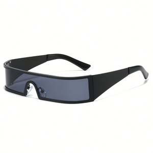 Lunettes de soleil Y2K tendance vintage à petite monture avec logo personnalisé, verres monobloc en alliage UV400, style punk - Product Image 5