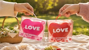 Jouet en forme de cœur moelleux pour la Saint-Valentin, balle anti-stress en TPR souple avec inscription LOVE et pochette cadeau en PVC - Product Image 2