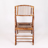 Vente en gros d'usine de chaise pliante en bambou rotin osier hôtel fête événement pliant en plein air bambou banquet salle à manger chaise de jardin
