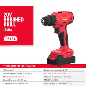 Perceuse sans fil portable 20V, perceuse électrique multifonction, kits de perceuse électrique, tournevis électrique rechargeable au lithium industriel - Product Image 4