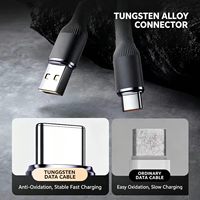 Câble de charge rapide USB-A vers USB-C 60W 3A en nylon tressé, cuivre pur, cordon Type-C, vente en gros, fabricant OEM
