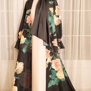 Professional 2026 New Design Summer Polyester Flower Print Open <b>Abaya</b> Islamic Clothing Long Elegant Modest Muslim Dress <b>Women</b> - Product Image 4