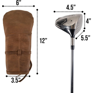 Copritesta per Mazza da Golf Classic Driver in Pelle Pieno Fiore Fatto a Mano <span class=keywords><strong>Marrone</strong></span> Bourbon - Product Image 2