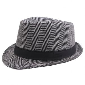 Chapeau Fedora Unisexe Style Britannique à Chevrons Rayés pour l'Automne et l'Hiver – Idéal pour l'Extérieur, Tendance et Chaud - Product Image 3