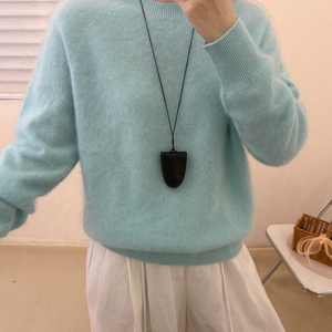 Đến Quá Khổ Cashmere Áo Len Handmade Đan Áo Thun Rắn Cashmere Áo Len Cho Phụ Nữ - Product Image 3