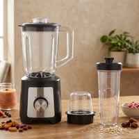 700W Brazil Turbo Knop 3 Snelheden Roestvrij Staal Pureer Fruit Blender Mixer Sapcentrifuge Hoge Vermogen Voedselverwerker IJs