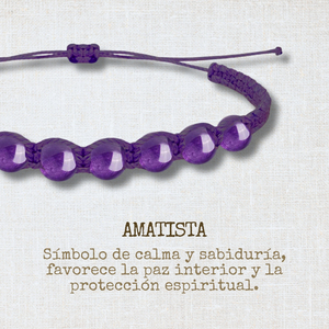 Amatista ajustable hecha a mano de acero inoxidable para hombres y mujeres, piedra Natural, hilo encerado, colgante fino, collares, amuleto protector - Product Image 3