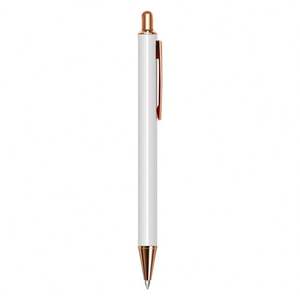 Stylo bille métallique de luxe 1,0 mm, finition or rose élégante, fournitures de bureau avec logo personnalisé, à clic - Product Image 6