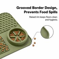 Gamelle pour chien en silicone moderne, écologique, portable, anti-déversement, avec bord rainuré, pour alimentation lente et tapis à lécher, résistante aux morsures, pour une utilisation sans souci