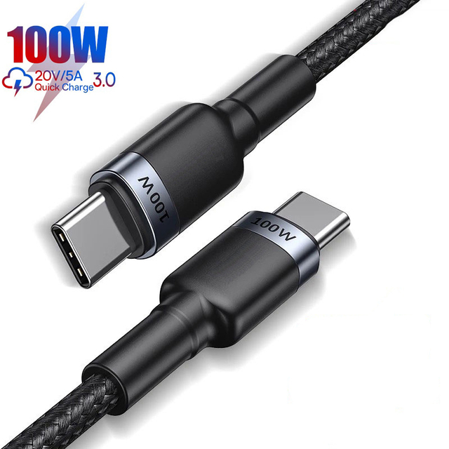 100W Fast Charging Type C to Type C Cable Fast Charging Cable Pd for Samsung