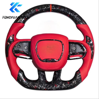 Volant en fibre de carbone rouge forgé avec LED pour Dodge Charger Challenger Durango SRT 2020 2021 2023 sans airbag