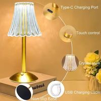 Nordic Touch Sans Fil Lampe De Table Moderne De Luxe Cristal Sans Fil Rechargeable Led Lampe De Table pour Hôtel Restaurant Décoration