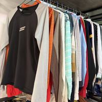 Kemeja Polo Lengan Panjang Pria Bekas, Warna Garis-Garis, Pola Bordir, Pakaian Pria Second Hand
