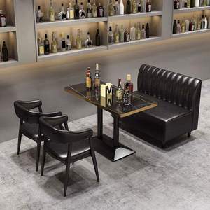 Conjuntos de Muebles Comerciales Modernos de Bambú para Exteriores, Bares, Cafeterías y Tiendas de Té con Leche, Mesa de <span class=keywords><strong>Bar</strong></span>, Comedor - Product Image 4