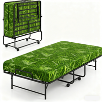 Lit d'appoint pliant pour bureau, appartement, chambre à coucher, avec cadre métallique robuste, roues verrouillables, gain de place, matelas portable