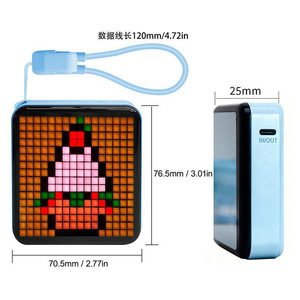 พาวเวอร์แบงค์จอ LED พิกเซล 5000mAh ควบคุมผ่านแอพ โคมไฟตั้งโต๊ะ จอแสดงผล RGB ชาร์จผ่าน USB - Product Image 2