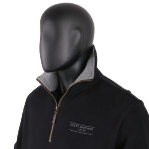 TOPSHOW Wholesale Custom Embroidered Logo High Neck Sweatshirt Hidden <b>Pocket</b> Fleece Cotton Quarter <b>Zip</b> Pullover <b>Hoodie</b> Men - Product Image 4