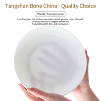 Assiette à dîner personnalisée en porcelaine fine, ronde, blanche, pour la maison, le restaurant, OEM ODM
