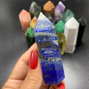 Diferentes piedras preciosas, cristal de turmalina natural 100%, punto de piedras preciosas, reiki, curación, varita de cristal, decoración del hogar - Product Image 6
