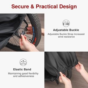 Cubierta de bicicleta grande para exteriores, <span class=keywords><strong>cubiertas</strong></span> impermeables para bicicleta, lluvia, sol, UV, polvo, a prueba de viento, cubierta de motocicleta para bicicleta eléctrica de carretera - Product Image 6