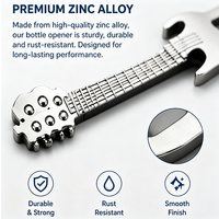 Décapsuleur publicitaire en métal en forme de guitare 3D avec logo personnalisé, aimant de réfrigérateur en acier inoxydable