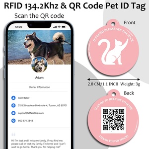 Etiquetas RFID Programables con Código QR, Redondas, para Rastreo de Mascotas, Collar NFC para Perros, Etiquetas de Identificación RFID de Metal Epoxi con Embalaje - Product Image 3