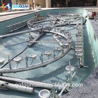 Décoration extérieure d'hôtel, grande fontaine dansante de piscine de 12x4m à Taif, Arabie Saoudite
