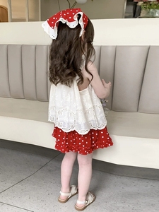Conjunto de 3 Piezas para Niñas, Top sin Mangas de Algodón Transpirable, Pantalones Cortos y Turbante, Traje de Verano para Bebés, Ropa Infantil a la Moda - Product Image 4