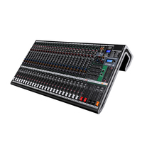 Console de mixage Audio professionnelle 24 canaux stéréo Dj mixage Pa système de son deux mélangeurs de tresse avec USB et effets