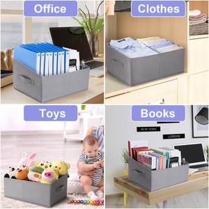 Panier de rangement trapézoïdal de haute qualité, lot de 3, avec cloison, fournisseur de bacs de rangement pliables ouverts pour l'organisation de la maison - Product Image 4