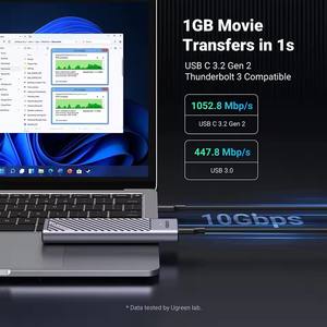 Carcasa M.2 UGREEN NVMe SATA <span class=keywords><strong>SSD</strong></span> de Aluminio, 10Gbps USB C, Carcasa <span class=keywords><strong>Externa</strong></span> Portátil NVMe M.2, USB 3.2 Gen2 <span class=keywords><strong>Thunderbolt</strong></span> - Product Image 6