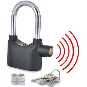 Heavy duty waterproof security padlock siren alarm motorcycle bicycle lock padlock with keys